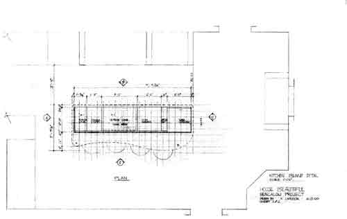   Plan of kitchen island